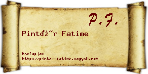 Pintér Fatime névjegykártya